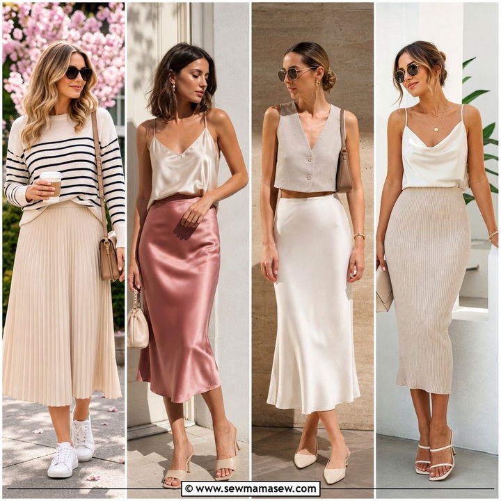 30 Spring Midi Skirt Outfit Ideas for Chic Everyday Style