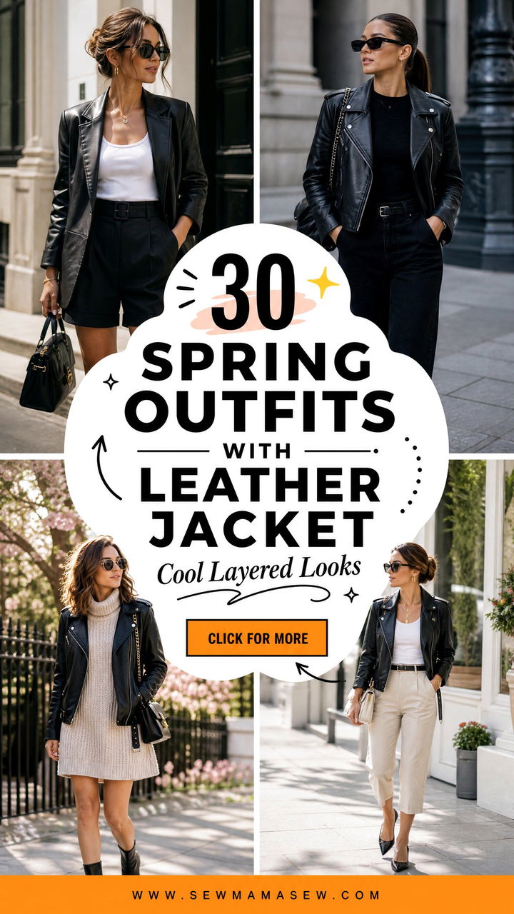 30 Spring Outfits With Leather Jacket Cool Layered Looks - 30 Spring Outfits With Leather Jacket: Cool Layered Looks
