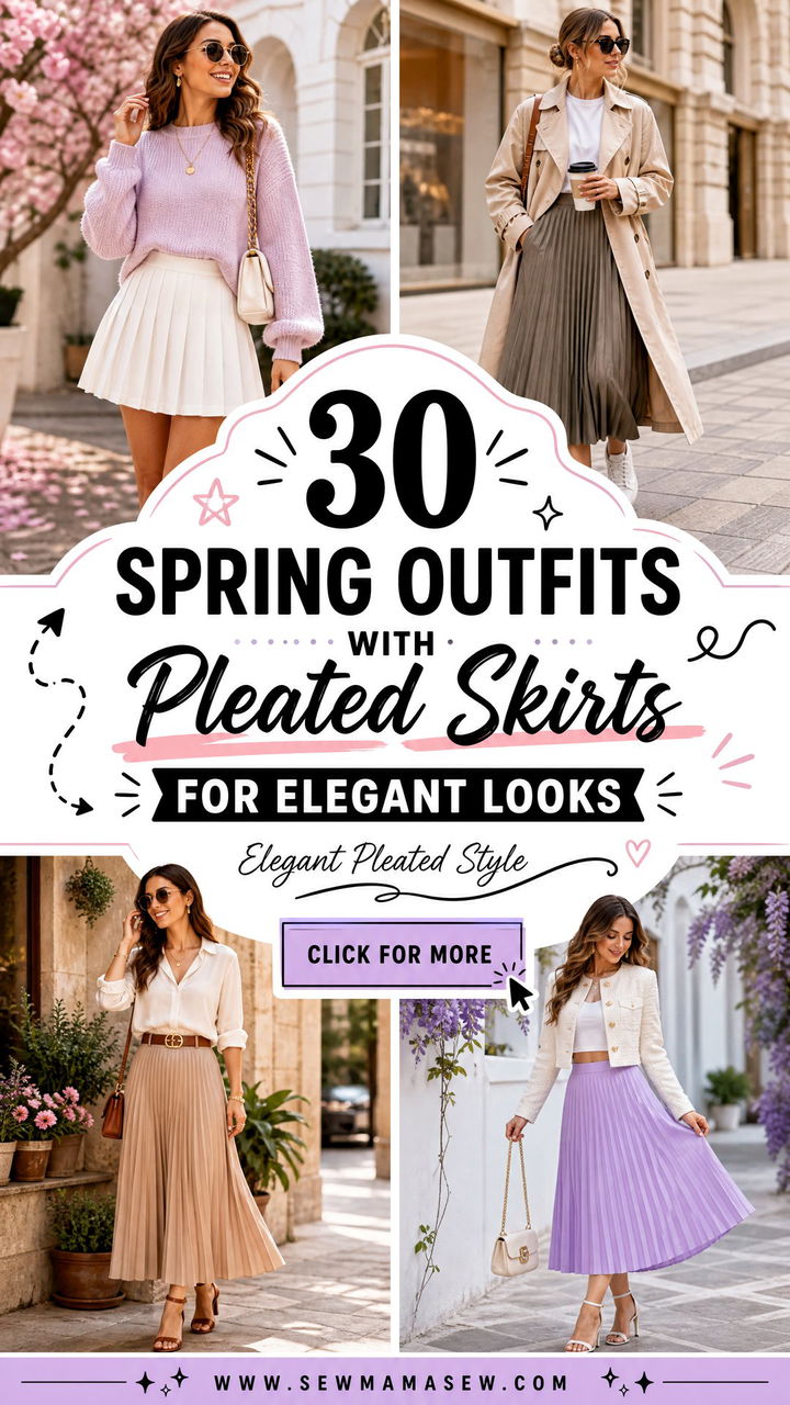30 Spring Outfits With Pleated Skirts For Elegant Looks - 30 Spring Outfits With Pleated Skirts For Elegant Looks