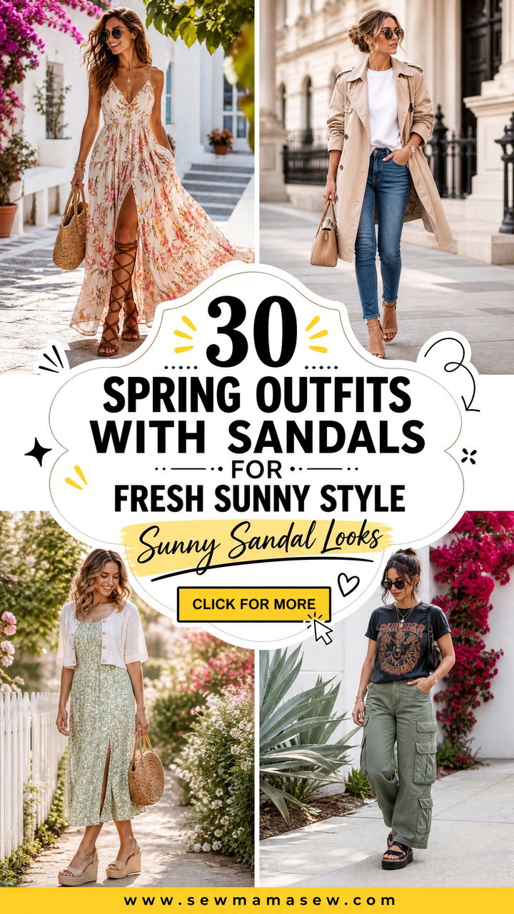 30 Spring Outfits With Sandals For Fresh Sunny Style - 30 Spring Outfits With Sandals For Fresh Sunny Style