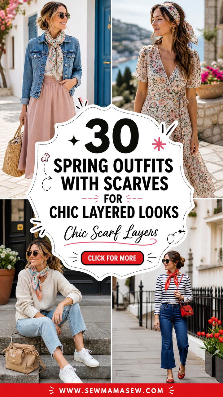 30 Spring Outfits With Scarves For Chic Layered Looks - 30 Spring Outfits With Scarves For Chic Layered Looks