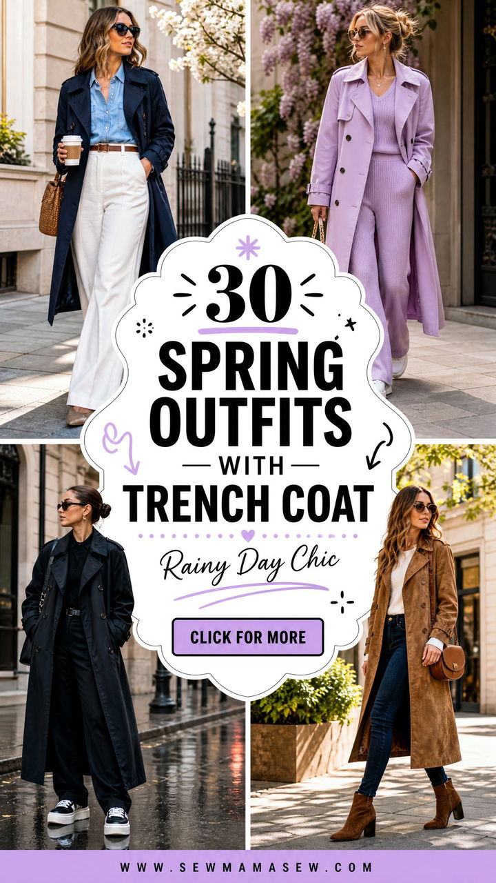 30 Spring Outfits With Trench Coat For Chic Rainy Days - 30 Spring Outfits With Trench Coat For Chic Rainy Days
