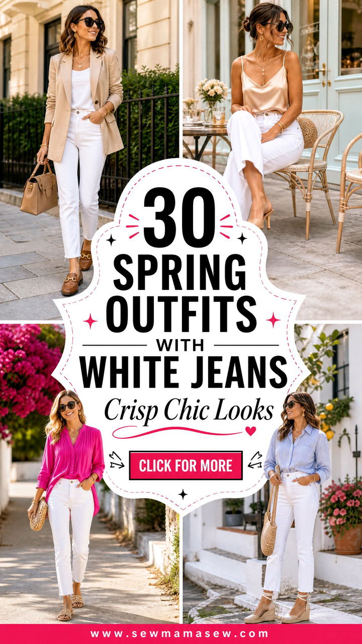 30 Spring Outfits With White Jeans for Crisp Chic Looks - 30 Spring Outfits With White Jeans for Crisp Chic Looks