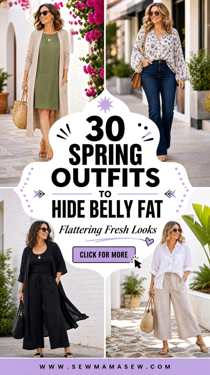 30 Spring Outfits to Hide Belly Fat Flattering Looks - 30 Spring Outfits to Hide Belly Fat: Flattering Looks