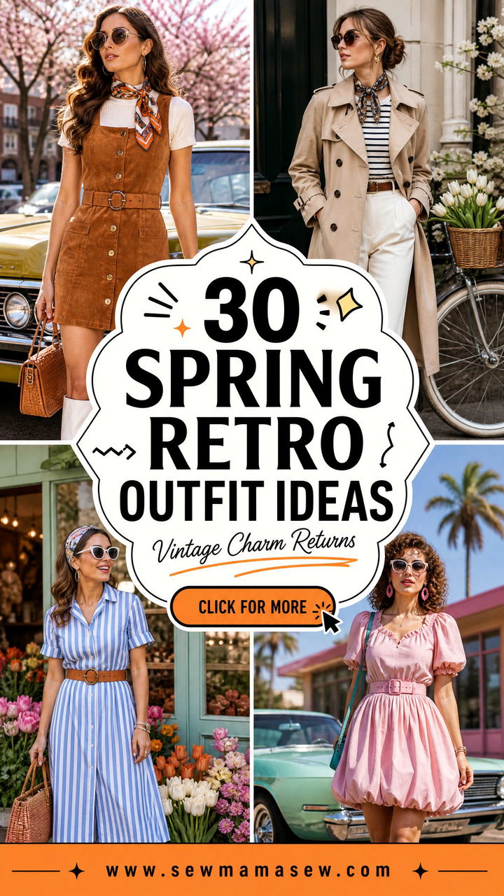 30 Spring Retro Outfit Ideas With Vintage Charm - 30 Spring Retro Outfit Ideas With Vintage Charm