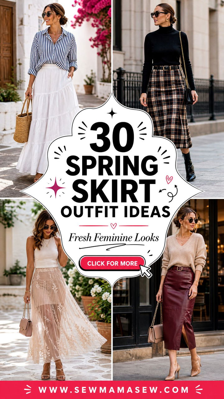 30 Spring Skirt Outfit Ideas for Fresh Feminine Looks - 30 Spring Skirt Outfit Ideas for Fresh Feminine Looks