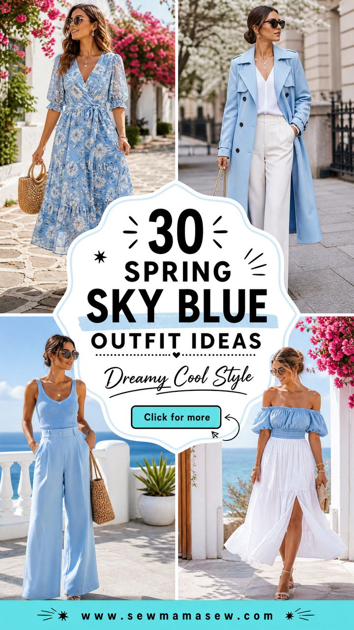 30 Spring Sky Blue Outfit Ideas for Dreamy Cool Style - 30 Spring Sky Blue Outfit Ideas for Dreamy Cool Style