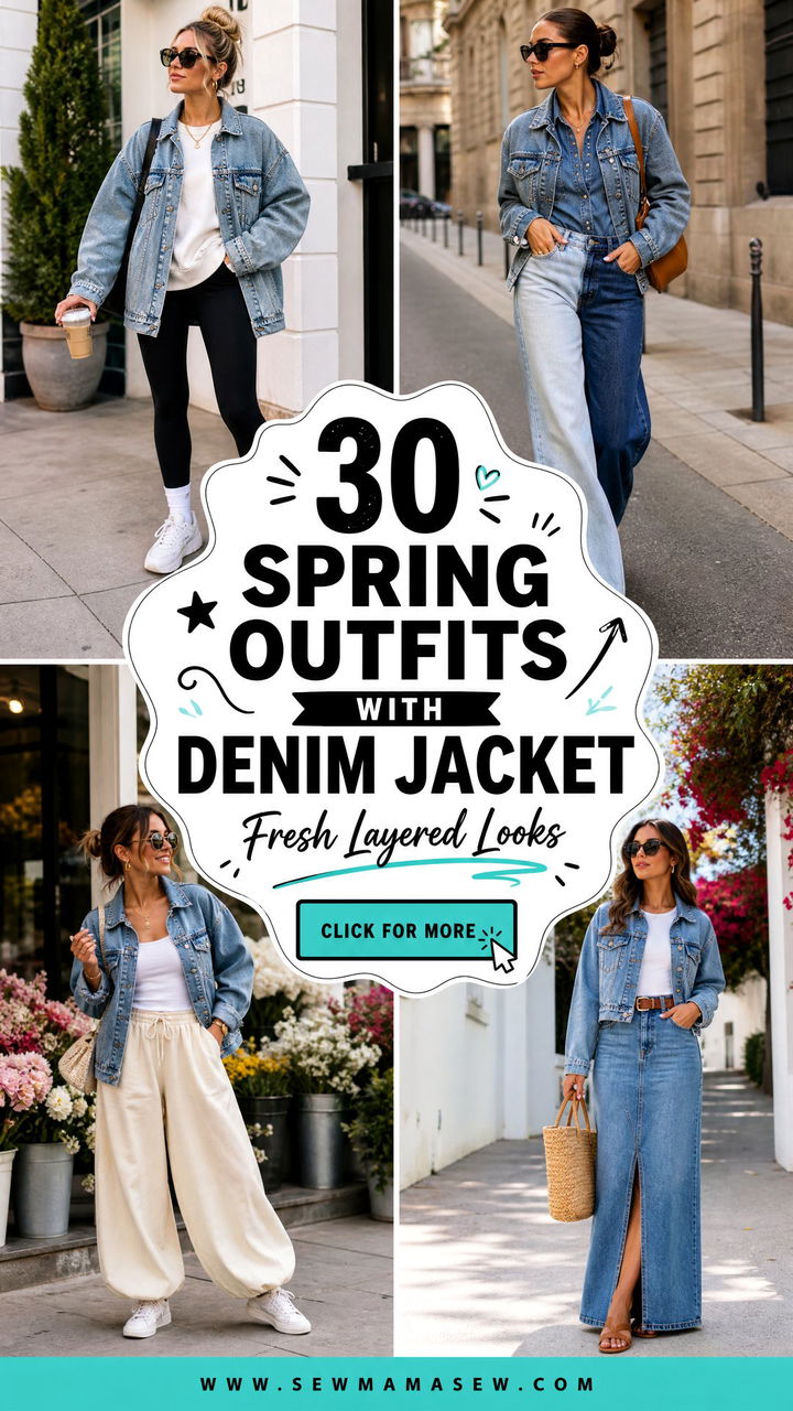 30 Spring outfits with denim jacket Fresh Layered Looks - 30 Spring outfits with denim jacket: Fresh Layered Looks
