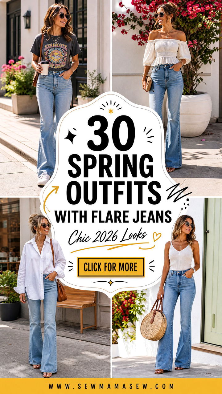 30 Spring outfits with flare jeans Chic 2026 Outfit Looks - 30 Spring outfits with flare jeans: Chic 2026 Outfit Looks