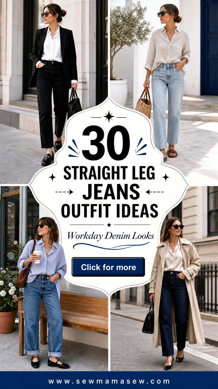 30 Straight Leg Jeans Outfit Ideas With A Button Down For Work - 30 Straight Leg Jeans Outfit Ideas With A Button Down For Work