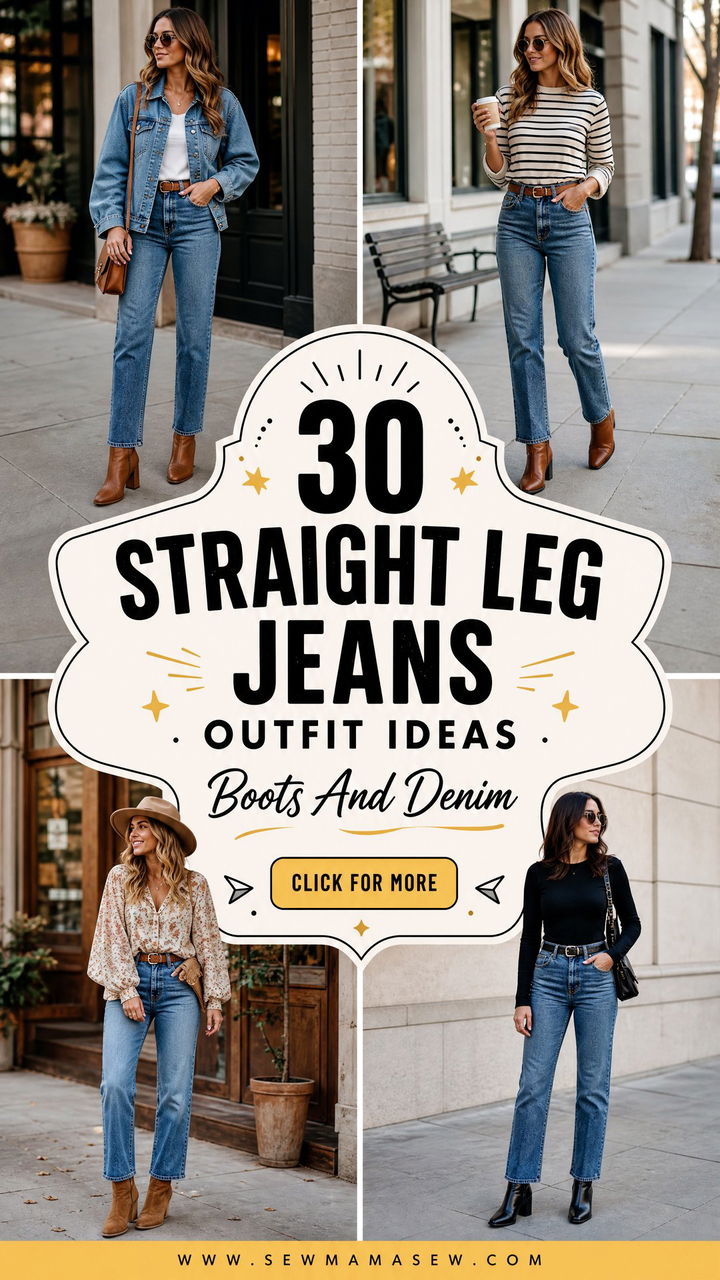 30 Straight Leg Jeans Outfit Ideas With Boots For Fall Style - 30 Straight Leg Jeans Outfit Ideas With Boots For Fall Style