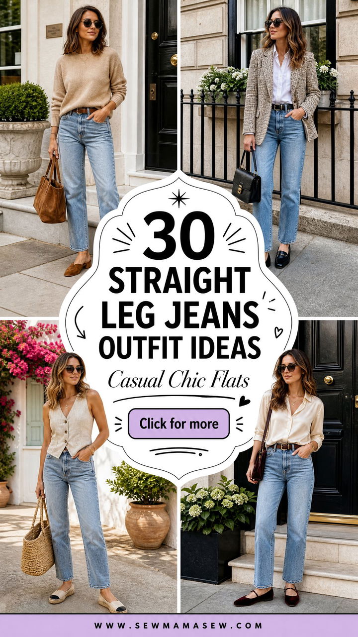 30 Straight Leg Jeans Outfit Ideas With Flats for Casual Chic - 30 Straight Leg Jeans Outfit Ideas With Flats for Casual Chic