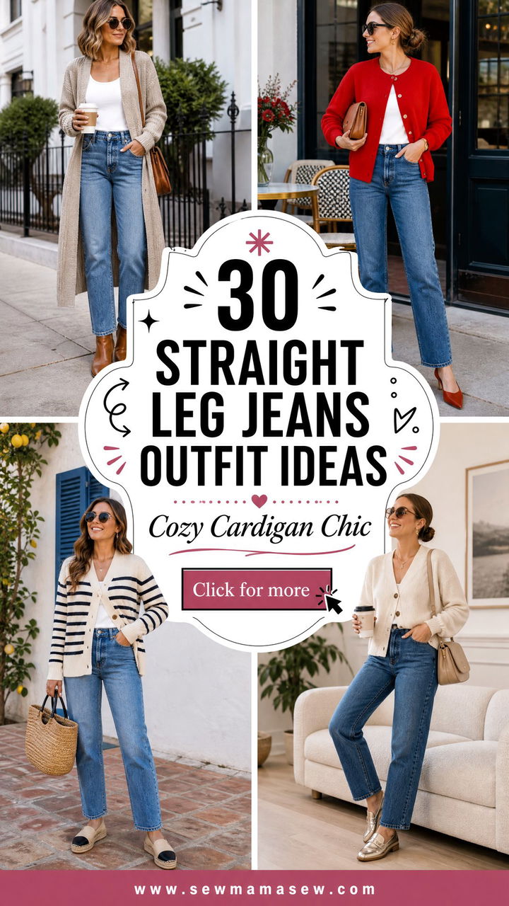 30 Straight Leg Jeans Outfit Ideas With a Cardigan for Cozy Chic - 30 Straight Leg Jeans Outfit Ideas With a Cardigan for Cozy Chic