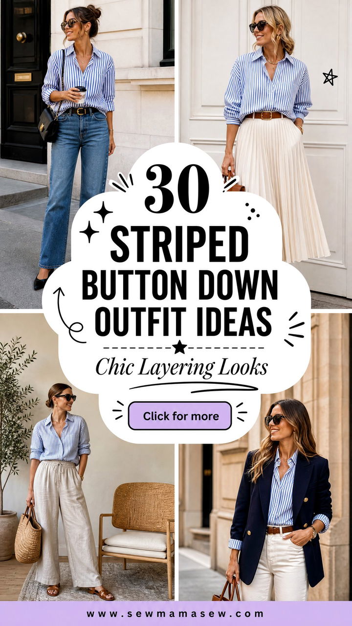 30 Striped Button Down Outfit Ideas For Chic Layering - 30 Striped Button Down Outfit Ideas For Chic Layering