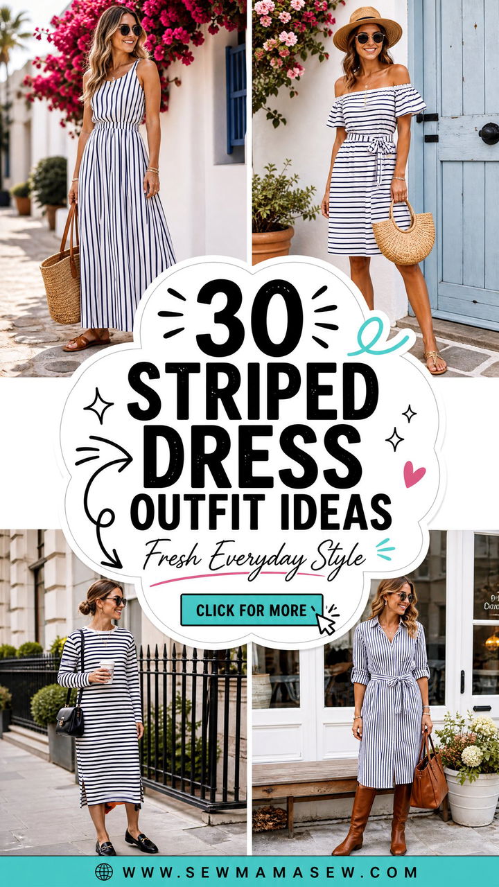 30 Striped Dress Outfit Ideas For Fresh Everyday Style - 30 Striped Dress Outfit Ideas For Fresh Everyday Style