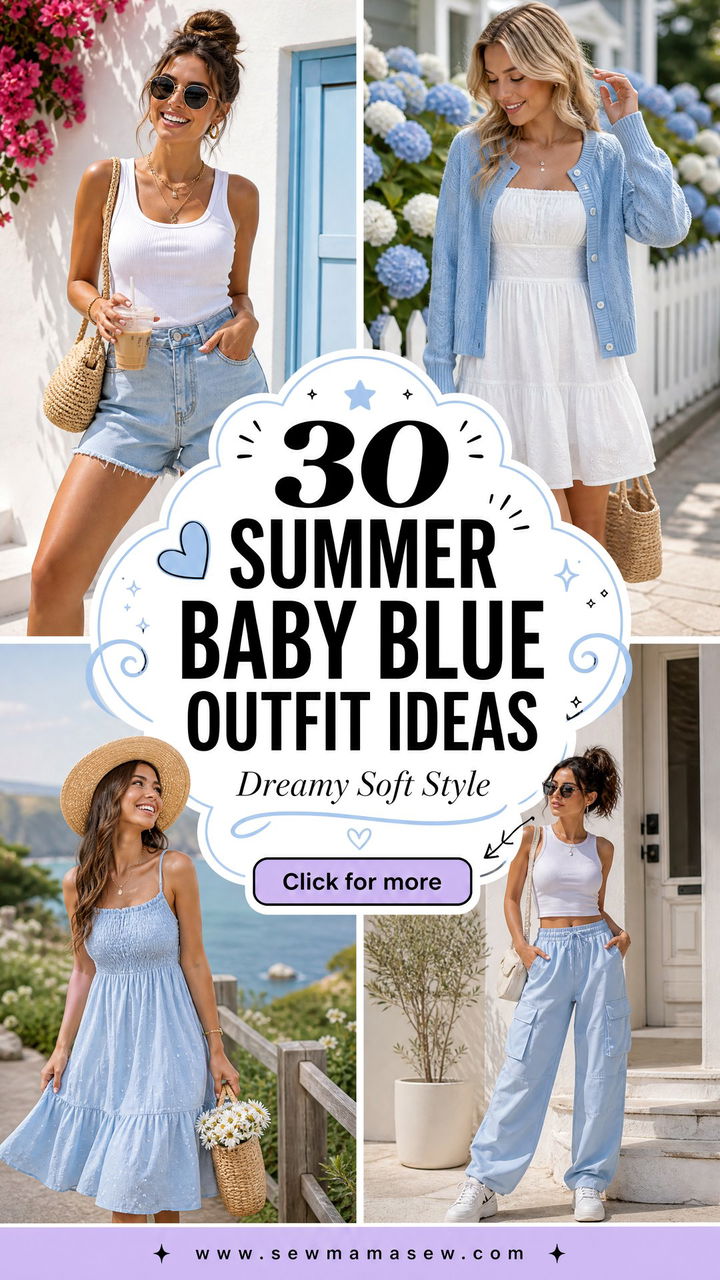 30 Summer Baby Blue Outfit Ideas For Dreamy Soft Style - 30 Summer Baby Blue Outfit Ideas For Dreamy Soft Style