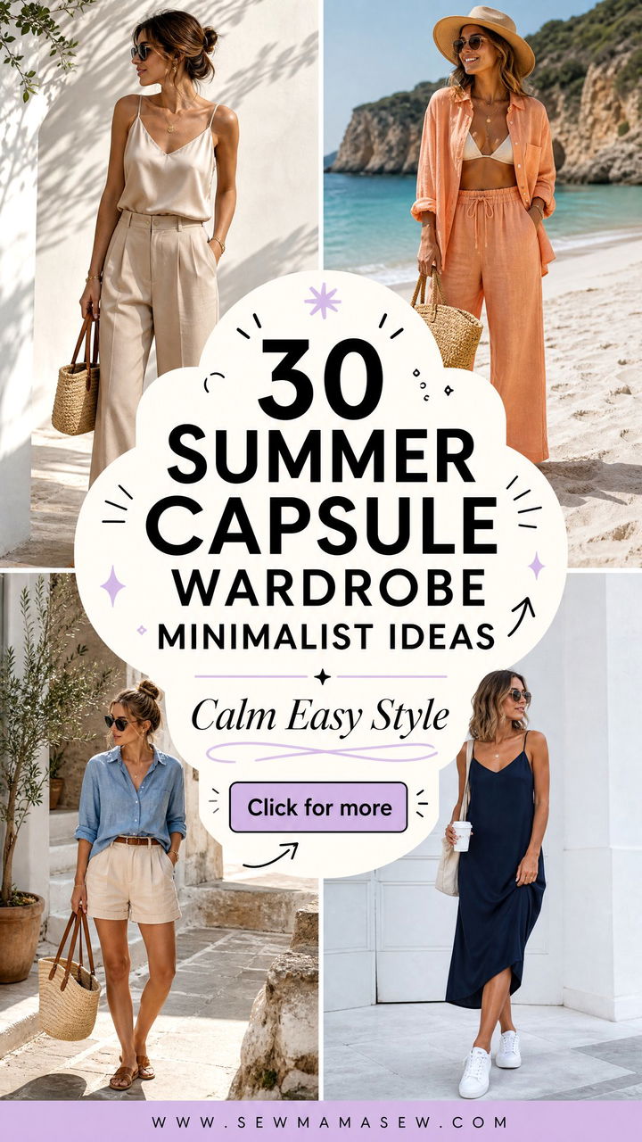 30 Summer Capsule Wardrobe Minimalist Ideas for Calm Style - 30 Summer Capsule Wardrobe Minimalist Ideas for Calm Style