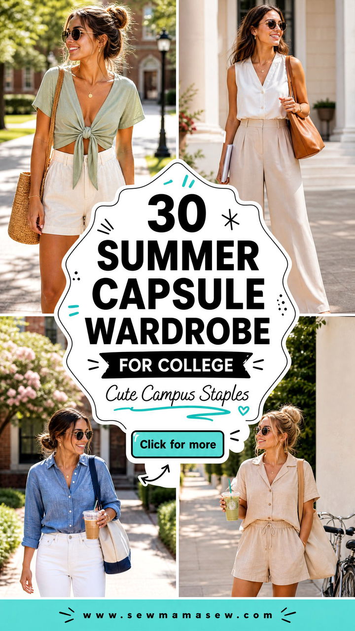 30 Summer Capsule Wardrobe for College Cute Campus Staples - 30 Summer Capsule Wardrobe for College: Cute Campus Staples