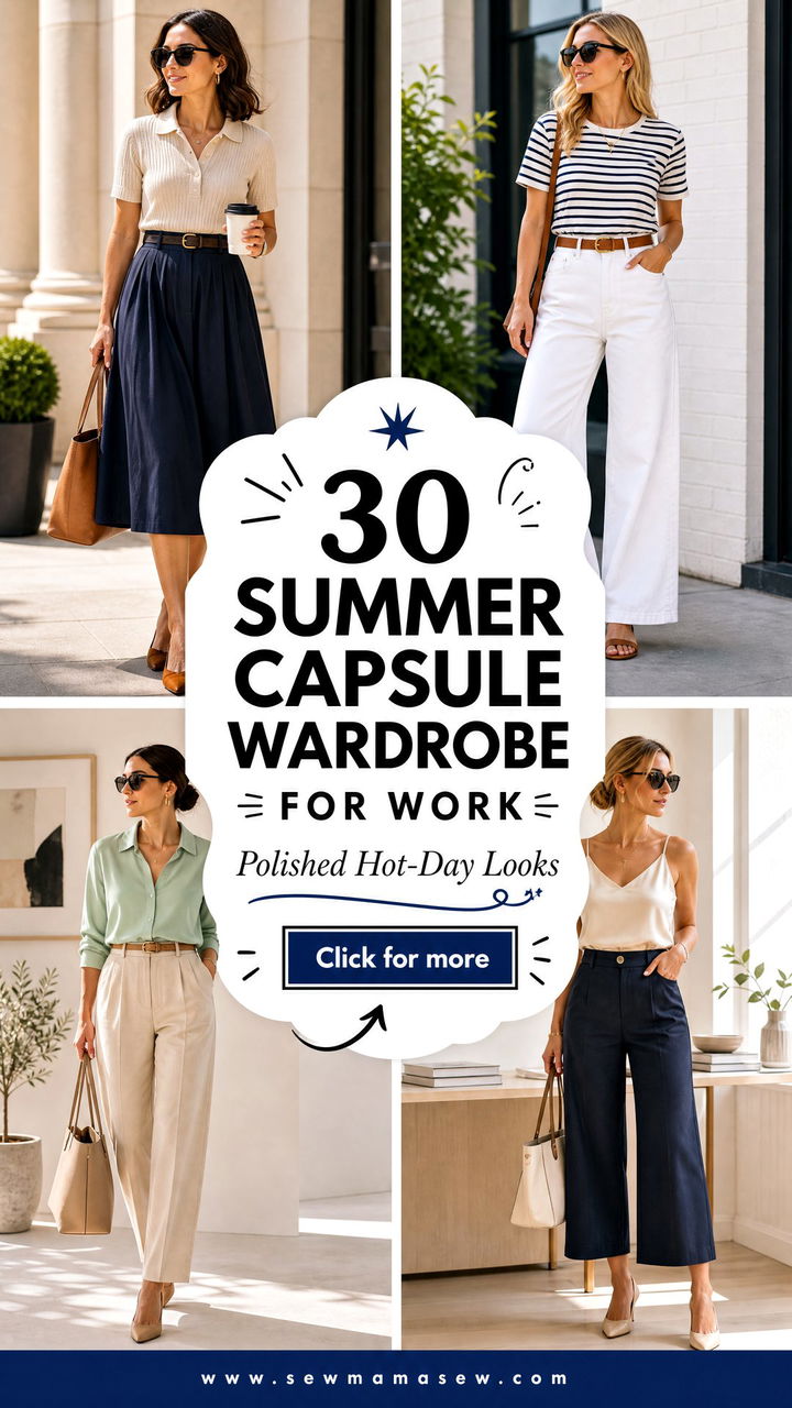 30 Summer Capsule Wardrobe for Work Polished Hot-Day Looks - 30 Summer Capsule Wardrobe for Work: Polished Hot-Day Looks