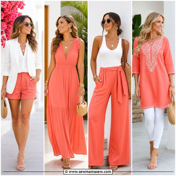 30 Summer Coral Outfit Ideas for Bright Vacation Vibes