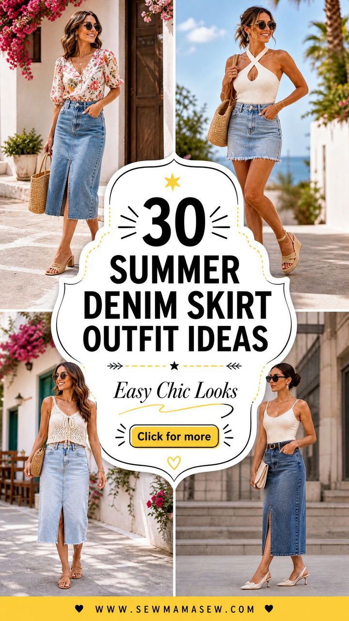 30 Summer Denim Skirt Outfit Ideas Easy Chic Looks - 30 Summer Denim Skirt Outfit Ideas: Easy Chic Looks