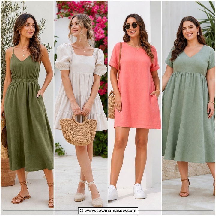 30 Summer Linen Dress Outfit Ideas for Cool Elegance