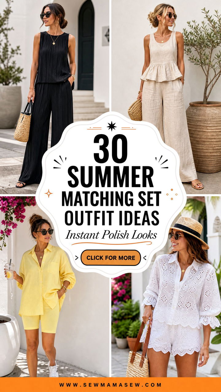30 Summer Matching Set Outfit Ideas for Instant Polish - 30 Summer Matching Set Outfit Ideas for Instant Polish