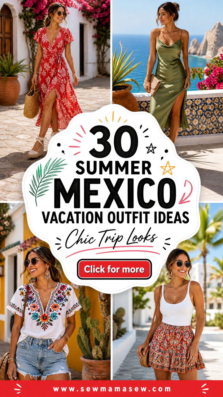 30 Summer Mexico Vacation Outfit Ideas for Chic Trips - 30 Summer Mexico Vacation Outfit Ideas for Chic Trips