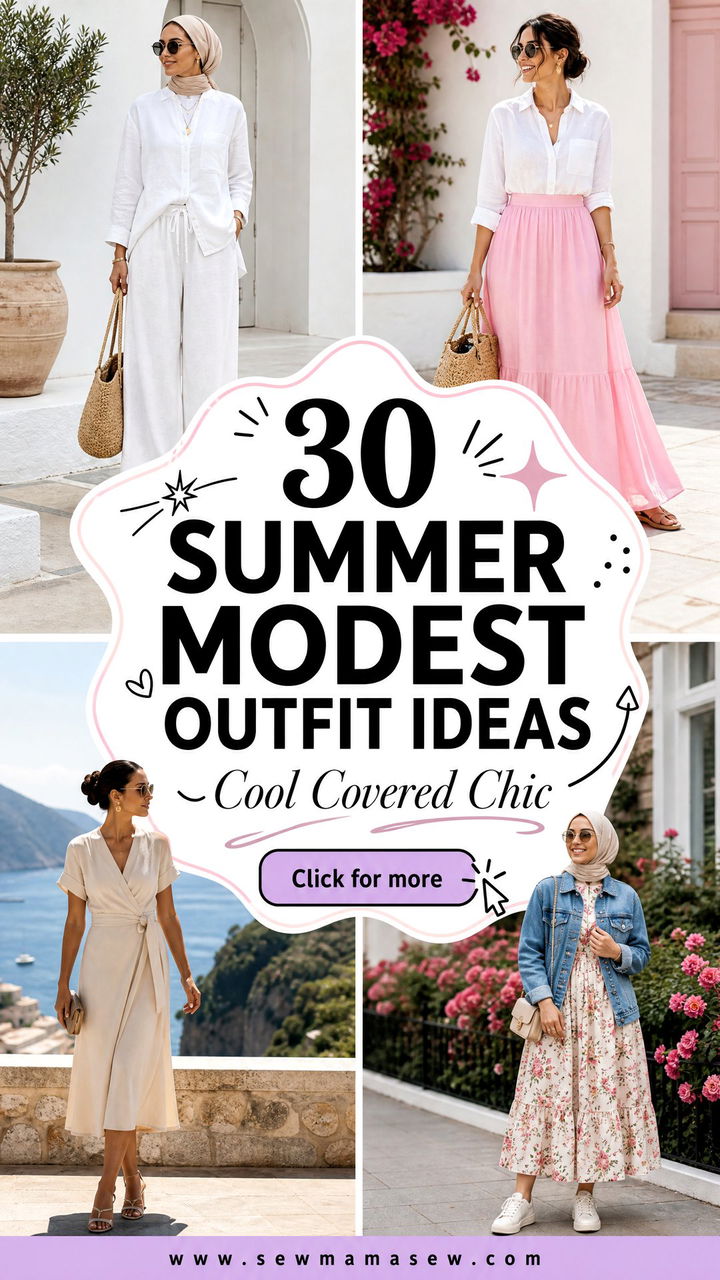30 Summer Modest Outfit Ideas for Cool Covered Chic Style - 30 Summer Modest Outfit Ideas for Cool, Covered Chic Style