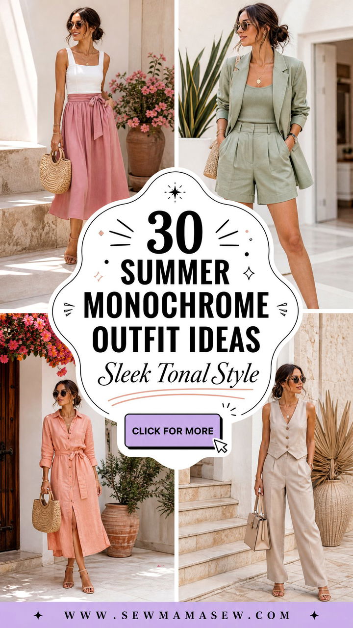 30 Summer Monochrome Outfit Ideas for Sleek Style - 30 Summer Monochrome Outfit Ideas for Sleek Style