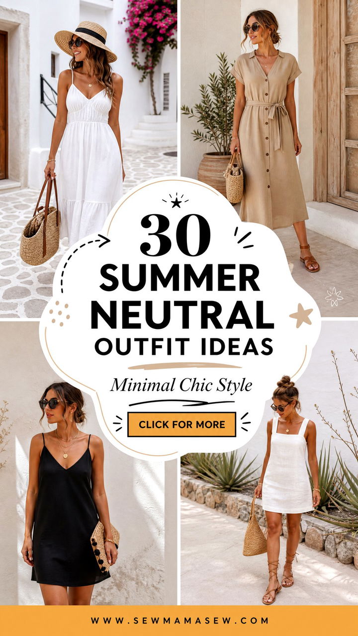 30 Summer Neutral Outfit Ideas for Minimal Chic Style - 30 Summer Neutral Outfit Ideas for Minimal Chic Style