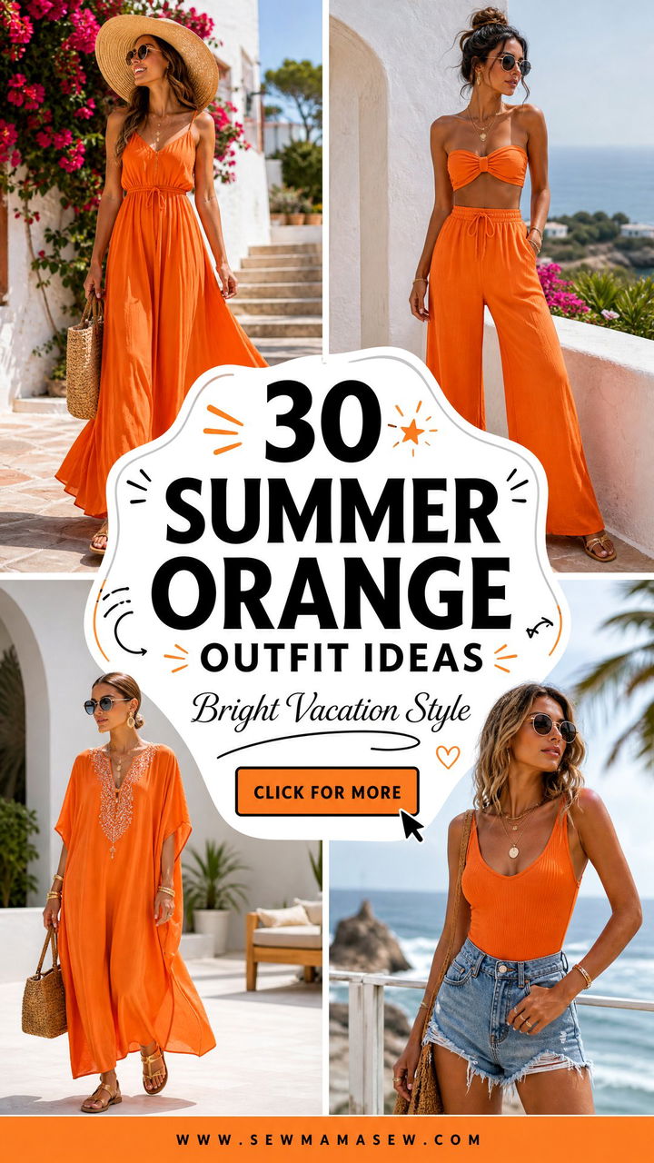 30 Summer Orange Outfit Ideas for Bright Vacation Style - 30 Summer Orange Outfit Ideas for Bright Vacation Style