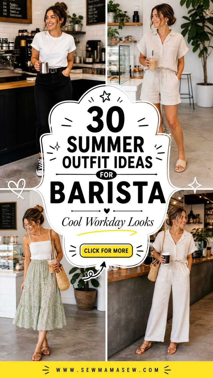 30 Summer Outfit Ideas for Barista Cool Workday Looks - 30 Summer Outfit Ideas for Barista: Cool Workday Looks