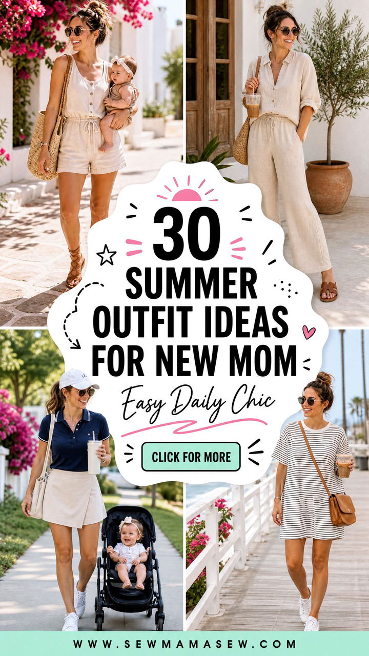 30 Summer Outfit Ideas for New Mom Easy Daily Chic Looks - 30 Summer Outfit Ideas for New Mom: Easy Daily Chic Looks