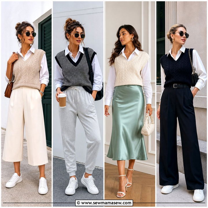 30 Summer Outfits With Sweater Vest Chic Heat-Proof Looks
