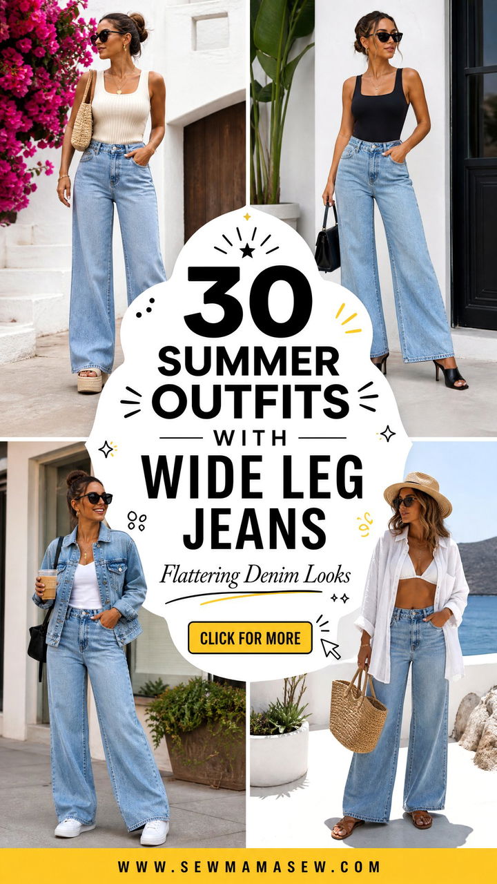 30 Summer Outfits With Wide Leg Jeans Flattering Looks - 30 Summer Outfits With Wide Leg Jeans: Flattering Looks