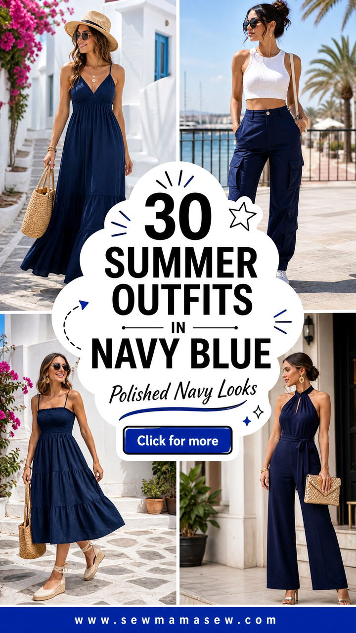 30 Summer Outfits in Navy Blue Polished Looks to Try - 30 Summer Outfits in Navy Blue: Polished Looks to Try