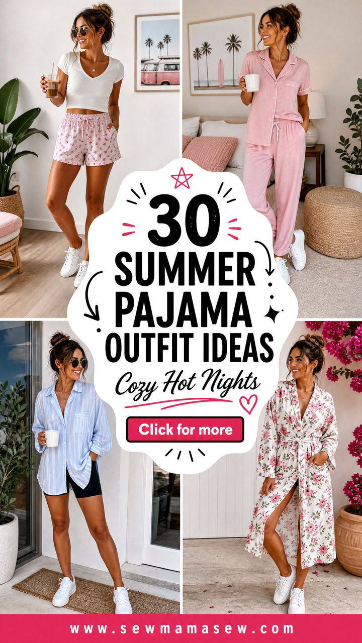 30 Summer Pajama Outfit Ideas For Cozy Hot-Weather Nights - 30 Summer Pajama Outfit Ideas For Cozy Hot-Weather Nights