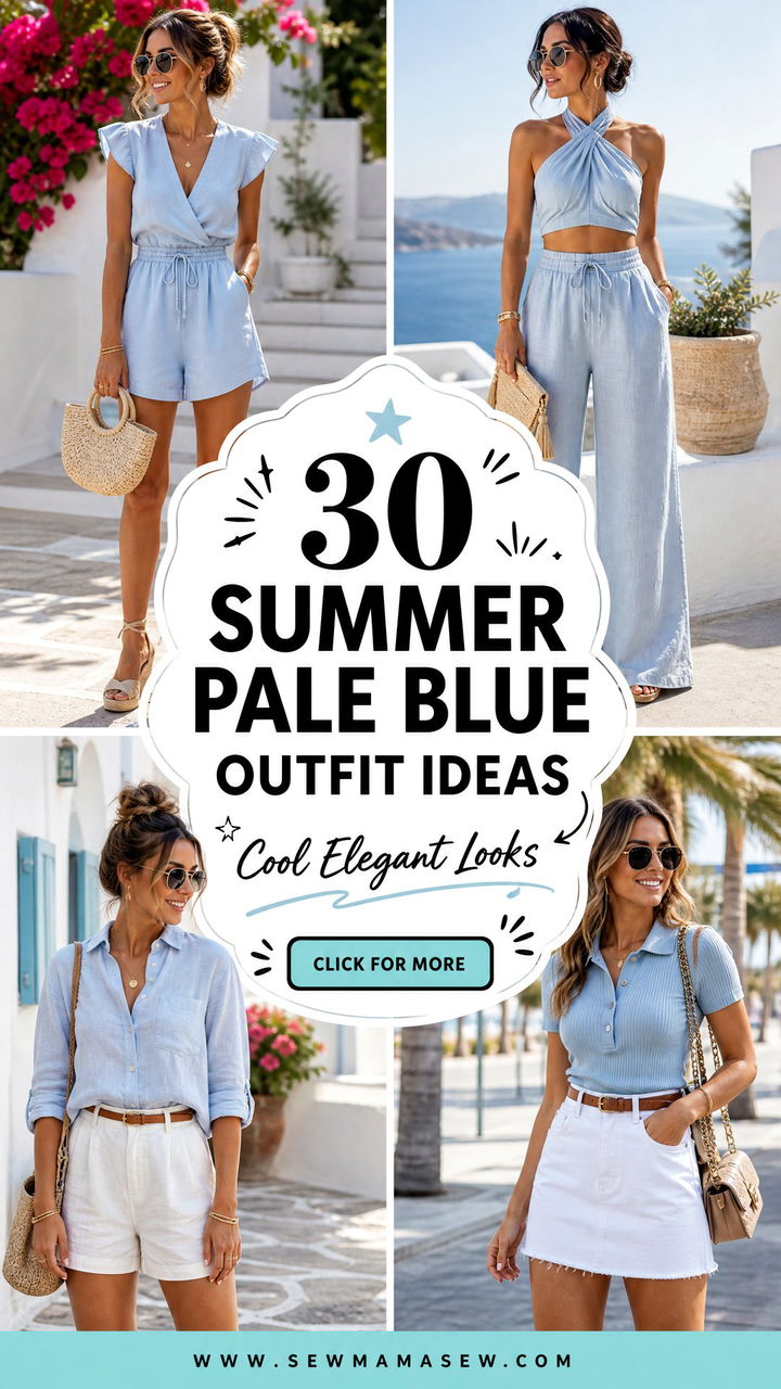 30 Summer Pale Blue Outfit Ideas for Cool Elegant Looks - 30 Summer Pale Blue Outfit Ideas for Cool Elegant Looks