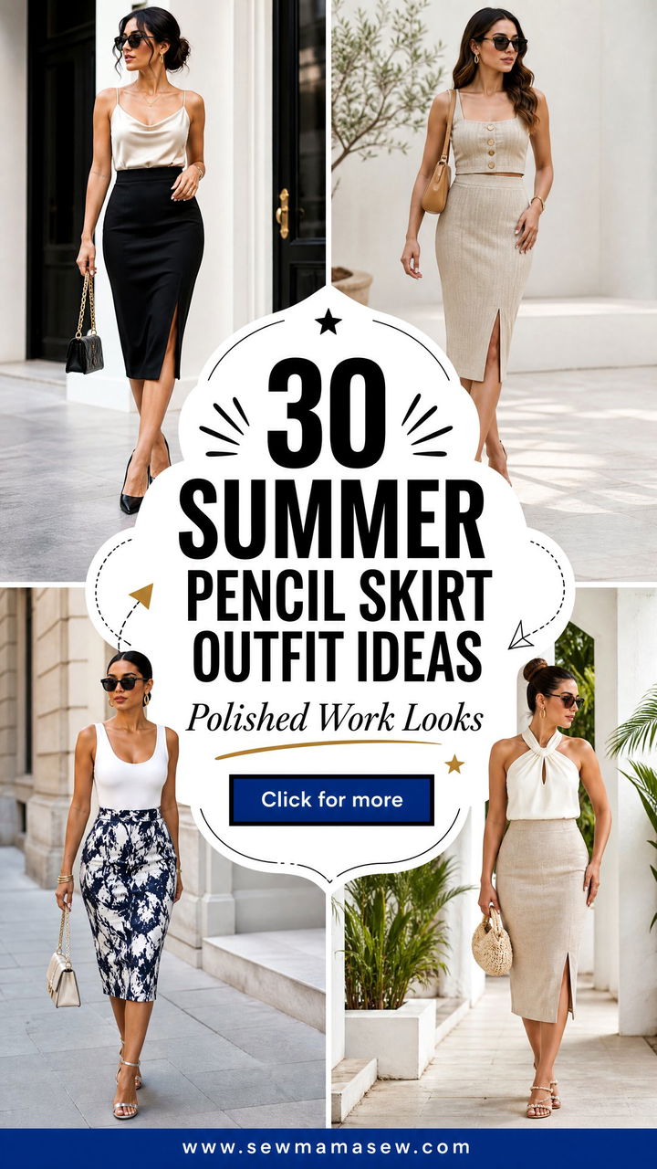 30 Summer Pencil Skirt Outfit Ideas for Polished Work Looks - 30 Summer Pencil Skirt Outfit Ideas for Polished Work Looks