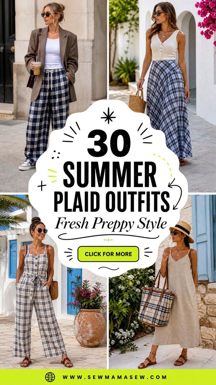 30 Summer Plaid Outfits for Fresh Preppy Warm-Weather Style - 30 Summer Plaid Outfits for Fresh Preppy Warm-Weather Style