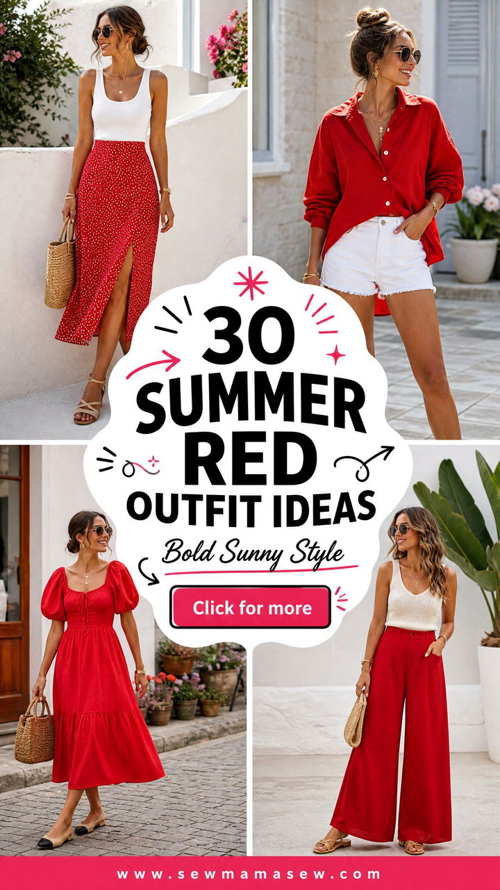 30 Summer Red Outfit Ideas for Bold Warm-Weather Style - 30 Summer Red Outfit Ideas for Bold Warm-Weather Style