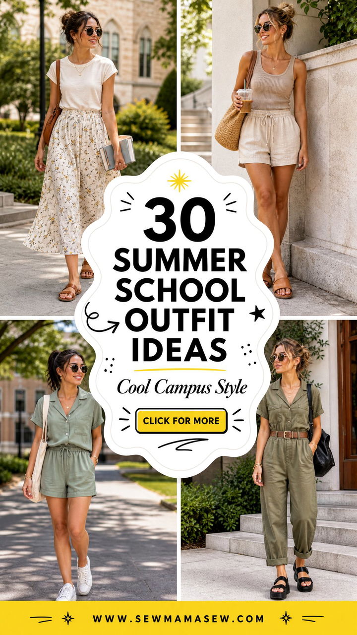 30 Summer School Outfit Ideas for Cool Campus Style All Day - 30 Summer School Outfit Ideas for Cool Campus Style All Day