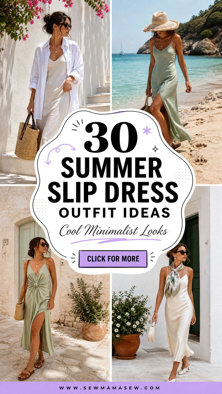 30 Summer Slip Dress Outfit Ideas for Cool Minimalist Looks - 30 Summer Slip Dress Outfit Ideas for Cool Minimalist Looks