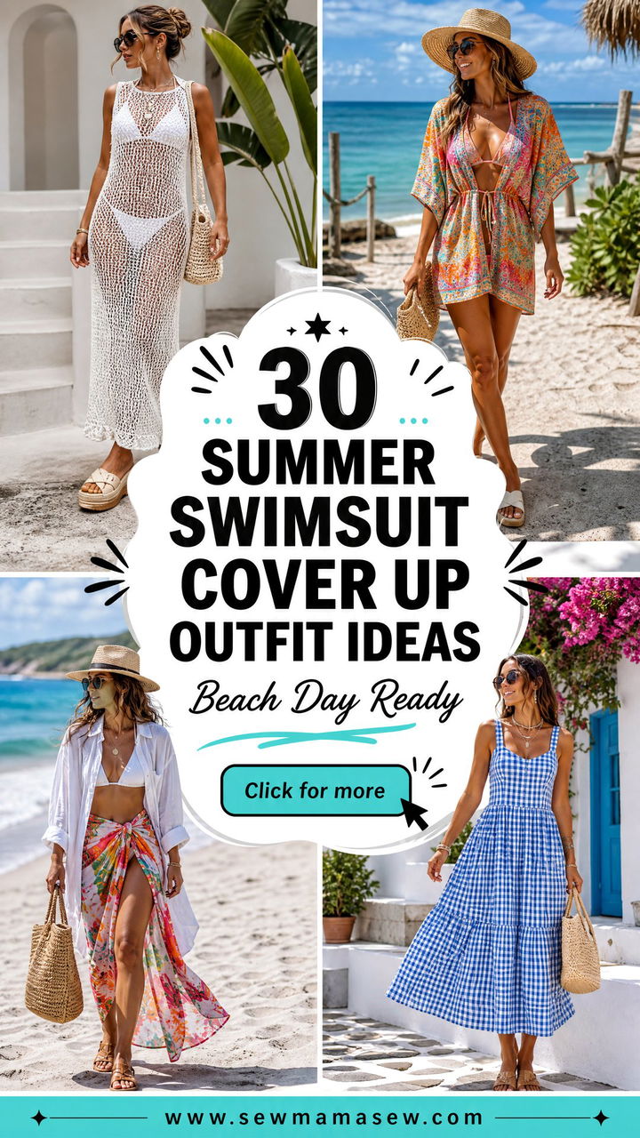 30 Summer Swimsuit Cover Up Outfit Ideas for Beach Days - 30 Summer Swimsuit Cover Up Outfit Ideas for Beach Days