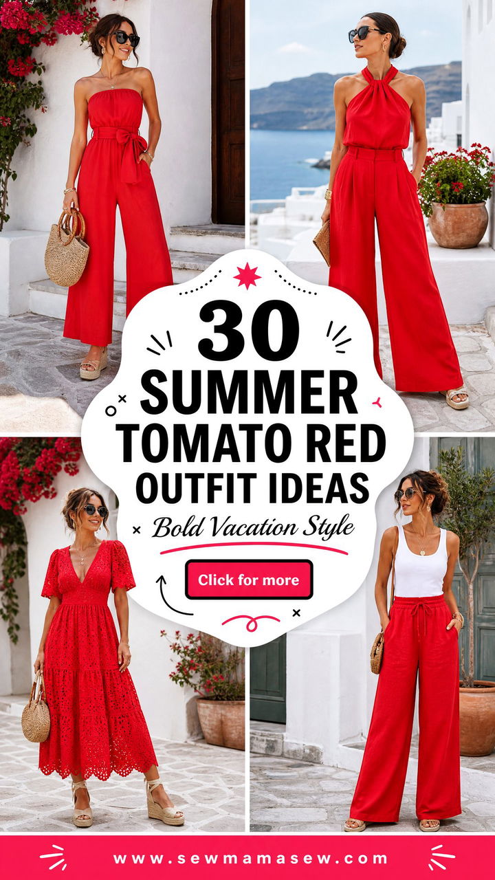 30 Summer Tomato Red Outfit Ideas for Bold Vacation Style - 30 Summer Tomato Red Outfit Ideas for Bold Vacation Style