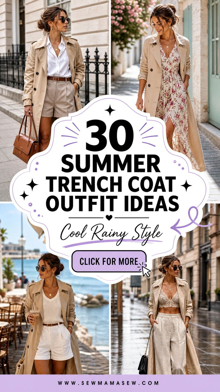 30 Summer Trench Coat Outfit Ideas for Cool Rainy-Day Style - 30 Summer Trench Coat Outfit Ideas for Cool Rainy-Day Style