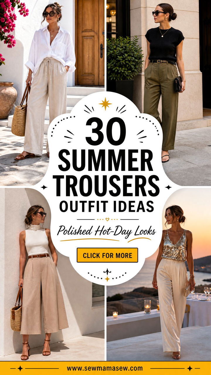 30 Summer Trousers Outfit Ideas for Polished Hot-Day Looks - 30 Summer Trousers Outfit Ideas for Polished Hot-Day Looks