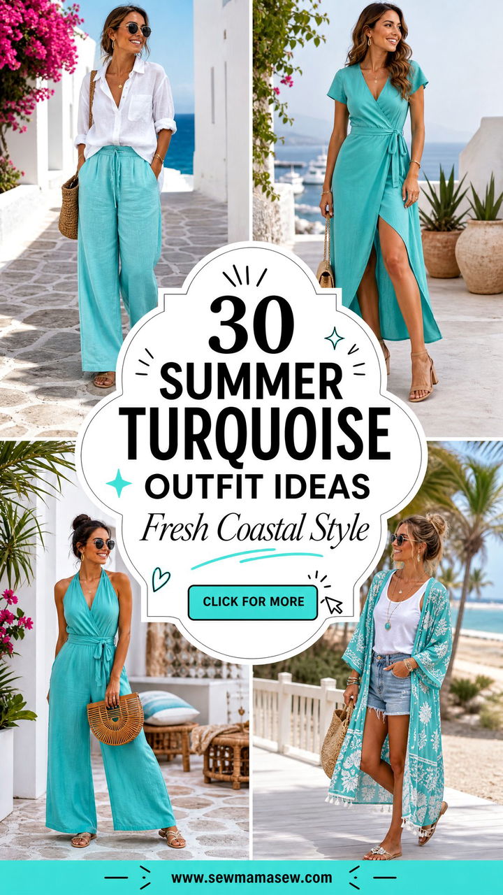 30 Summer Turquoise Outfit Ideas for Fresh Coastal Style - 30 Summer Turquoise Outfit Ideas for Fresh Coastal Style