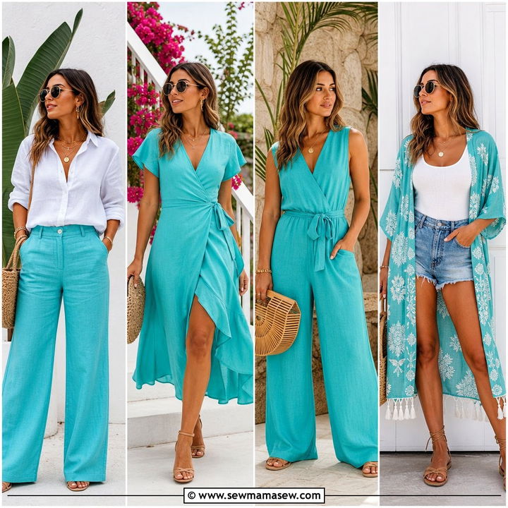 30 Summer Turquoise Outfit Ideas for Fresh Coastal Style